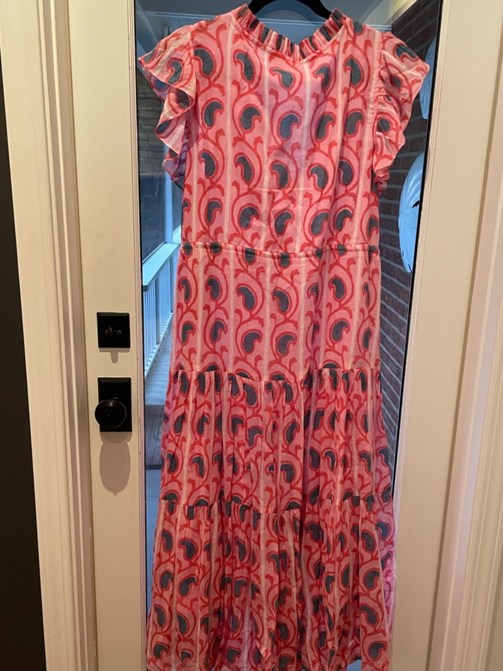 Oliphant Pink Printed Ruffled-Neck Top - Picture 5 of 5